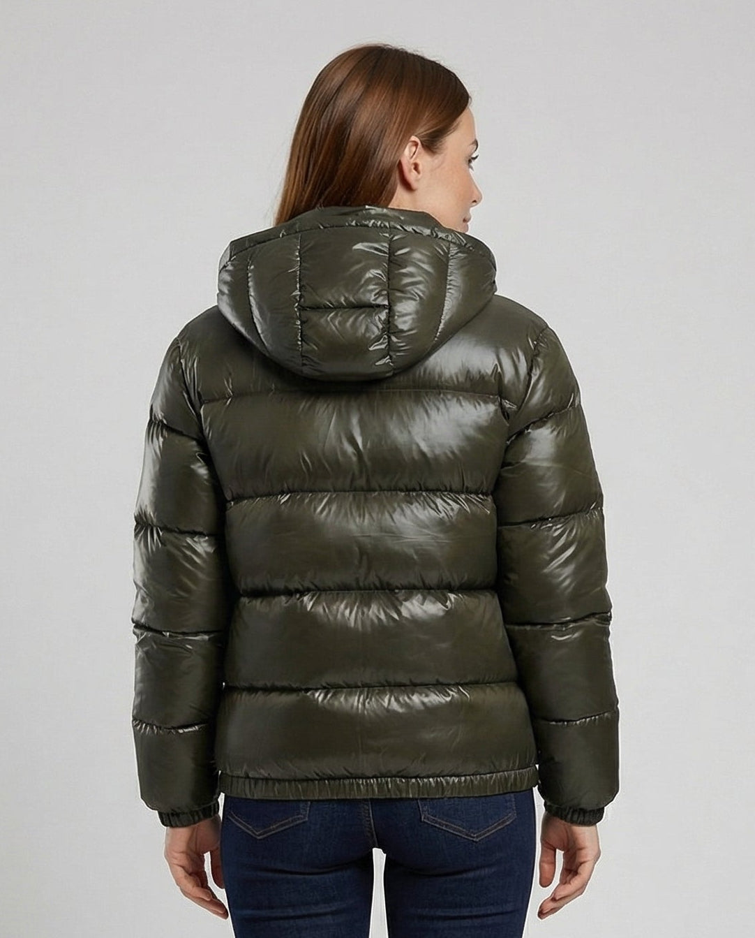 Women's Glossy Hooded Down Jacket