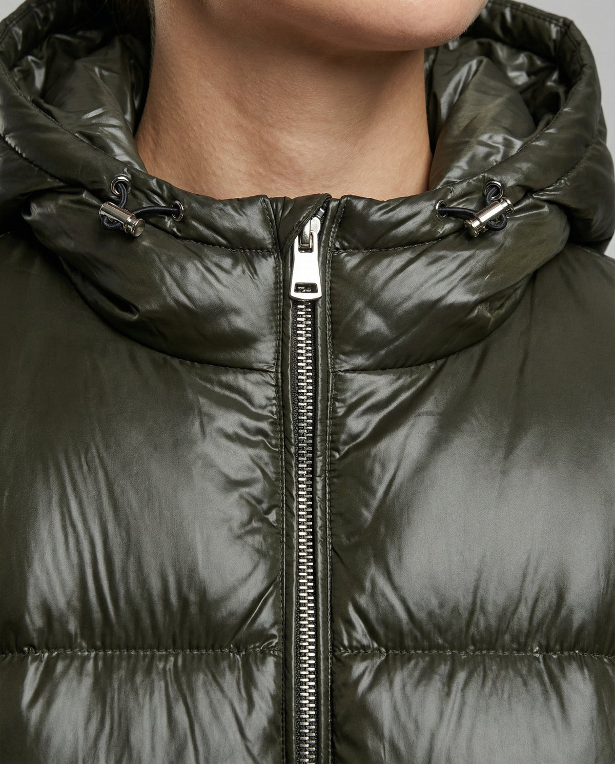 Women's Glossy Hooded Down Jacket