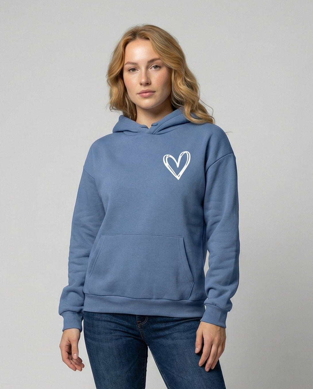 Women's Heart Print Hoodie