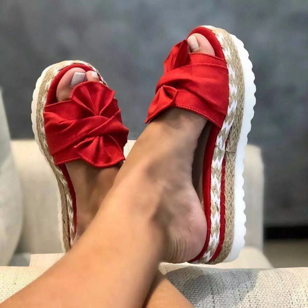 Women's Jute Platform Slides