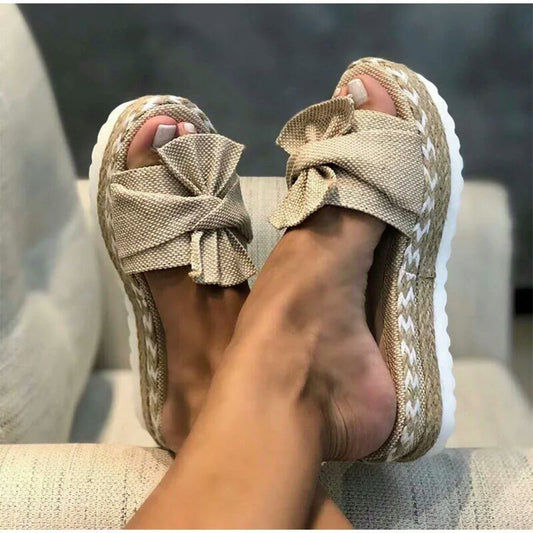 Women's Jute Platform Slides