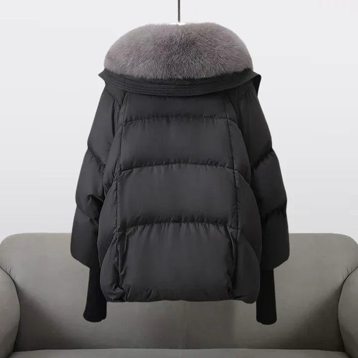 Women's Knit Cuff Puffer Winter Jacket