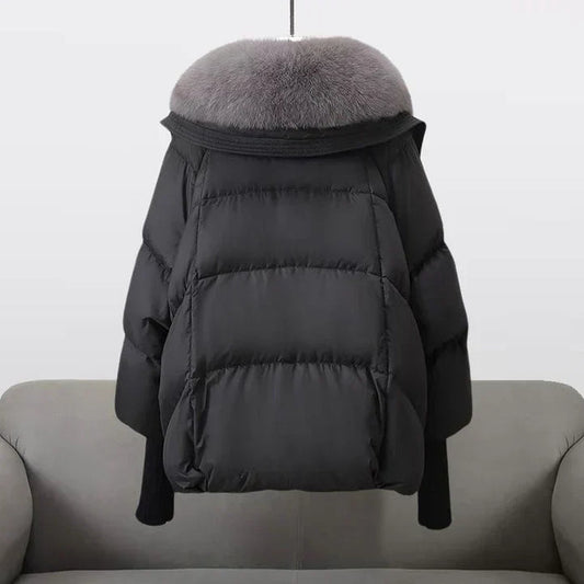 Women's Knit Cuff Puffer Winter Jacket