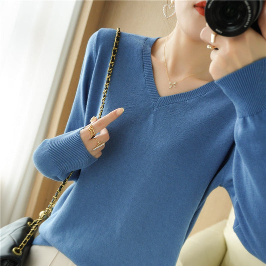 Women's Lightweight V Neck Sweater