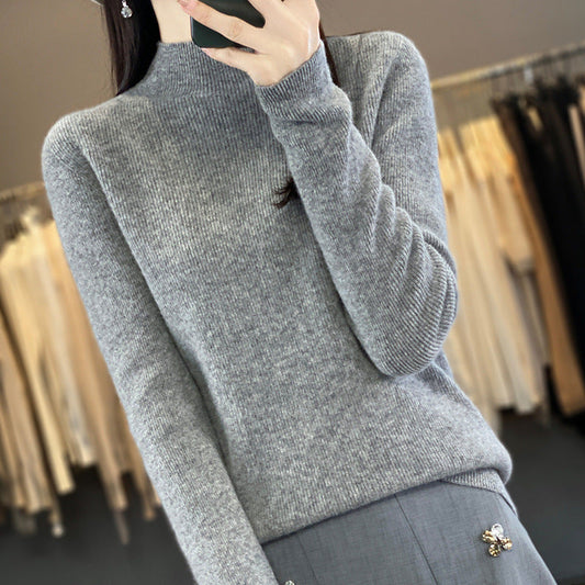 Women's Mock Neck Ribbed Sweater