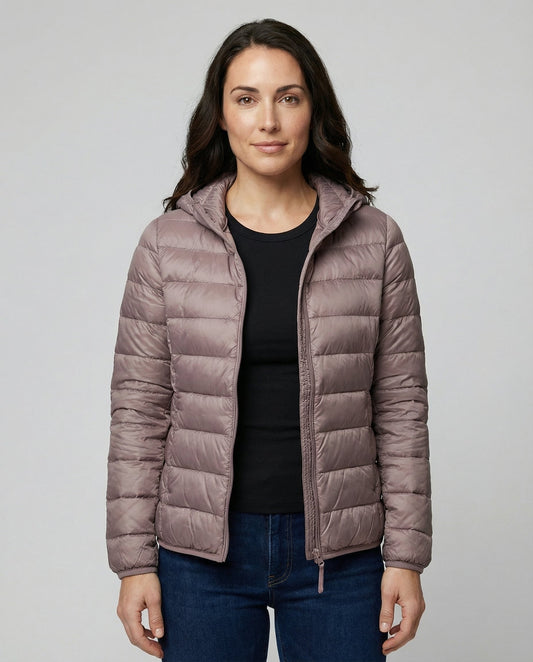 Women's Packable Down Jacket in Mauve