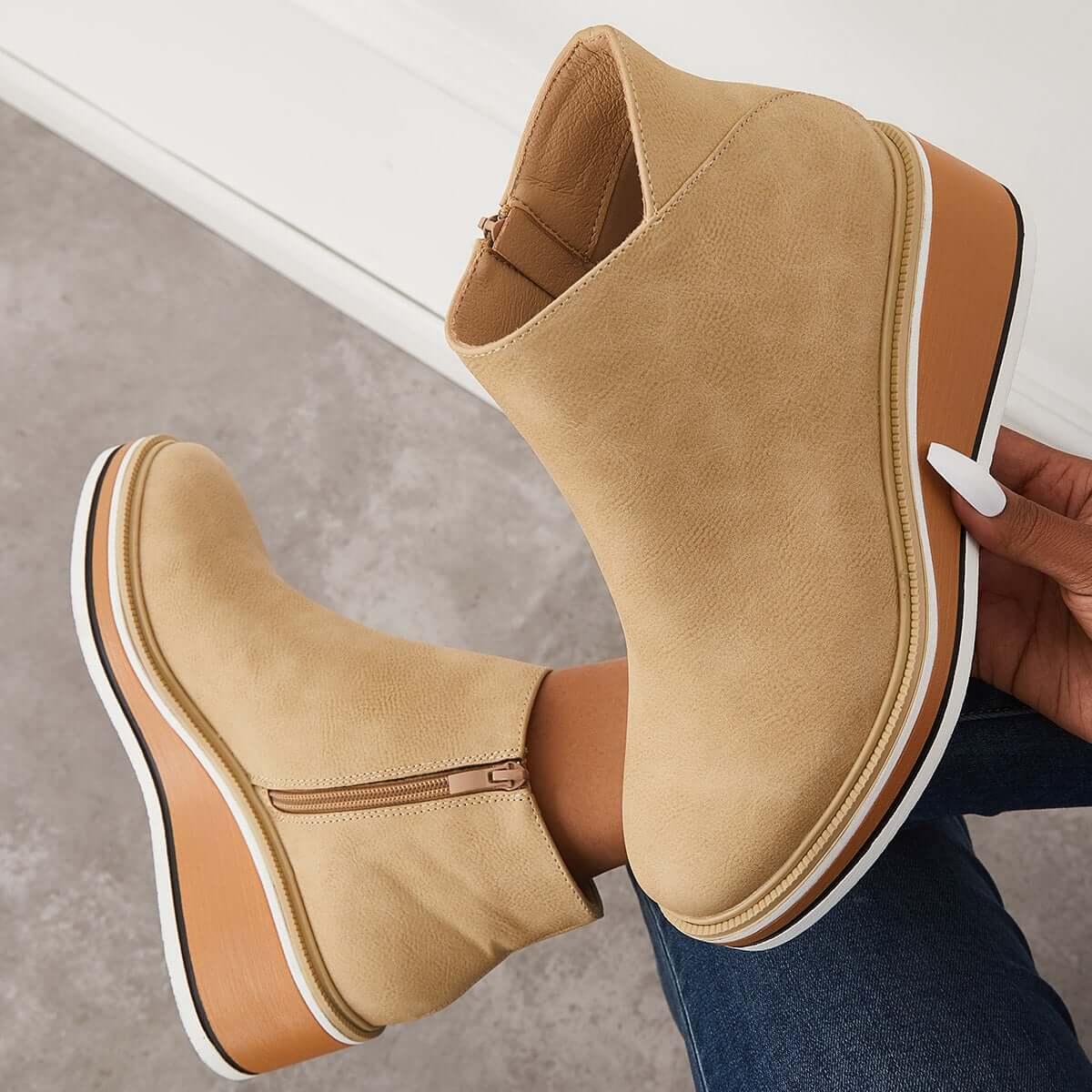 Women's Platform Wedge Ankle Boots