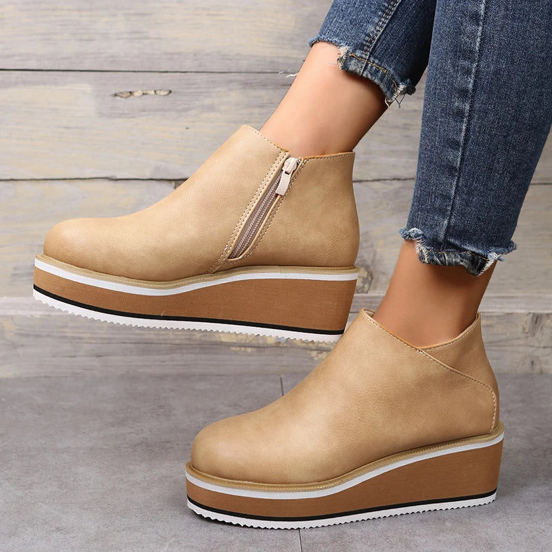 Women's Platform Wedge Ankle Boots