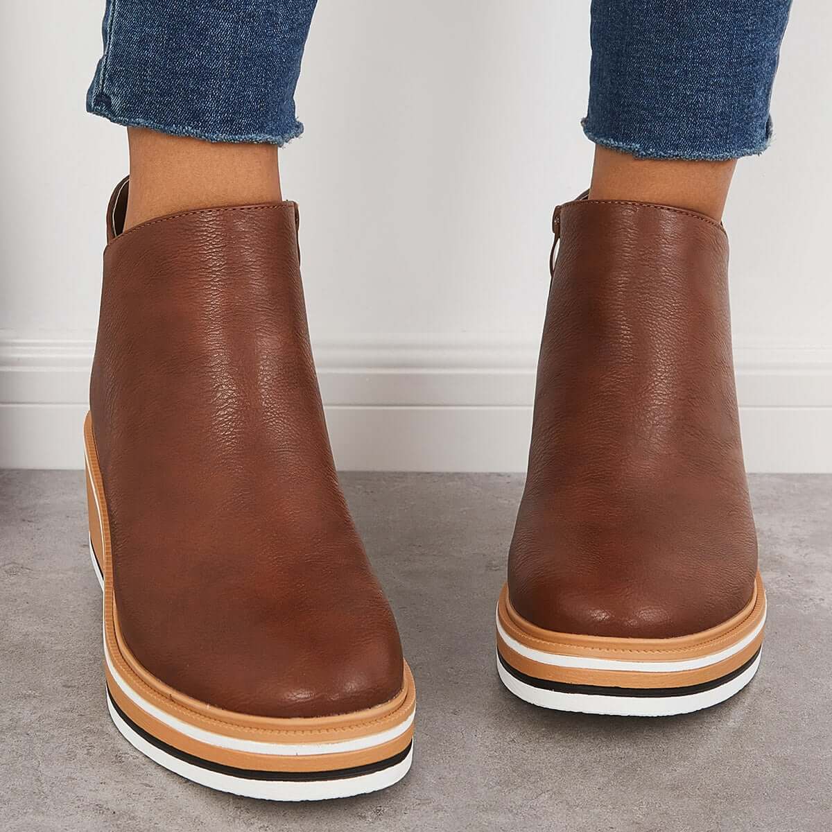 Women's Platform Wedge Ankle Boots