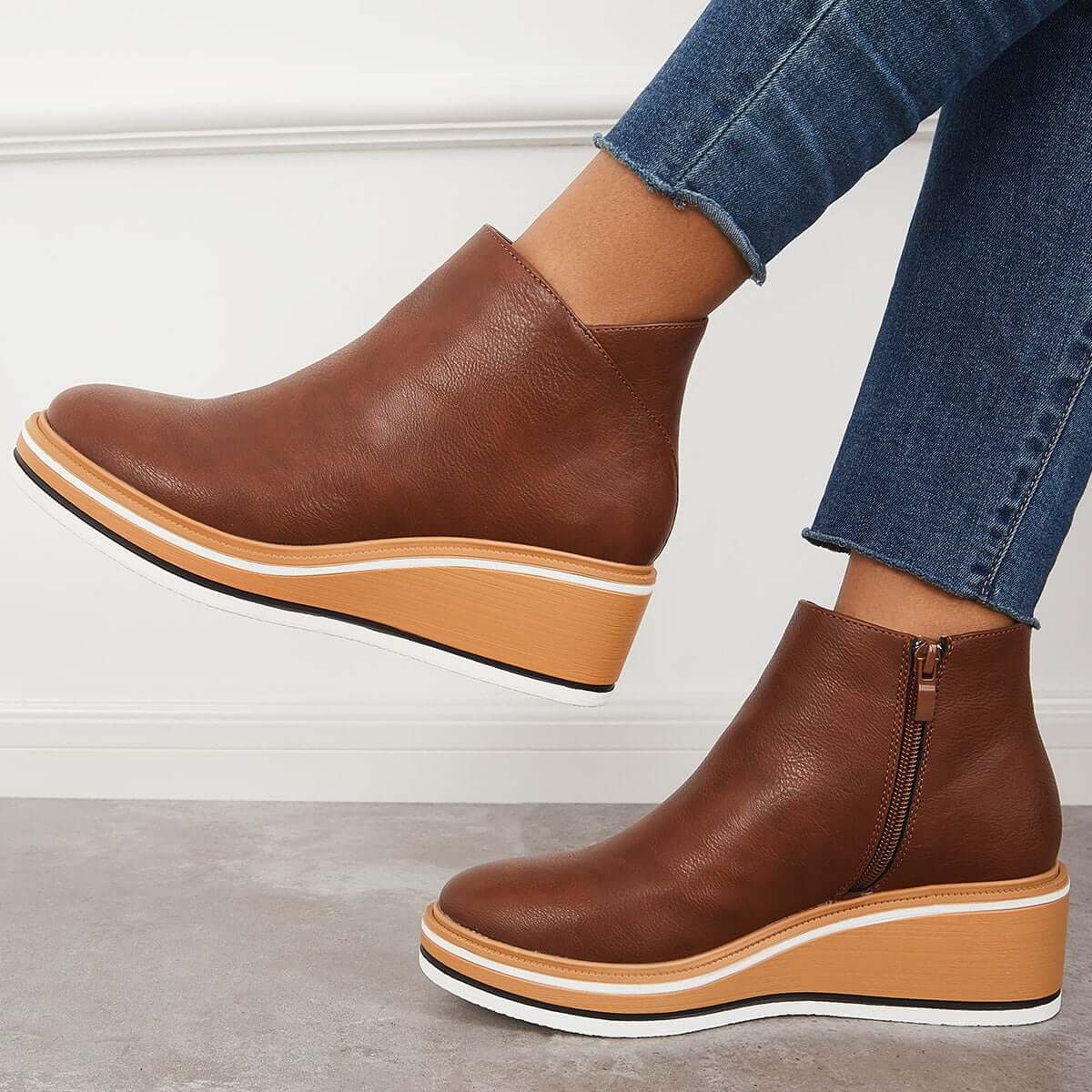 Women's Platform Wedge Ankle Boots
