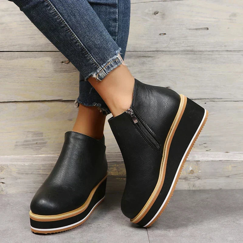 Women's Platform Wedge Ankle Boots