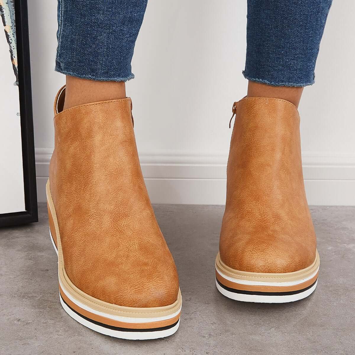 Women's Platform Wedge Ankle Boots
