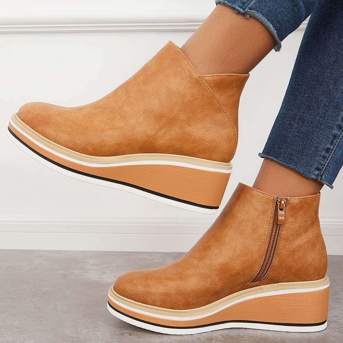 Women's Platform Wedge Ankle Boots