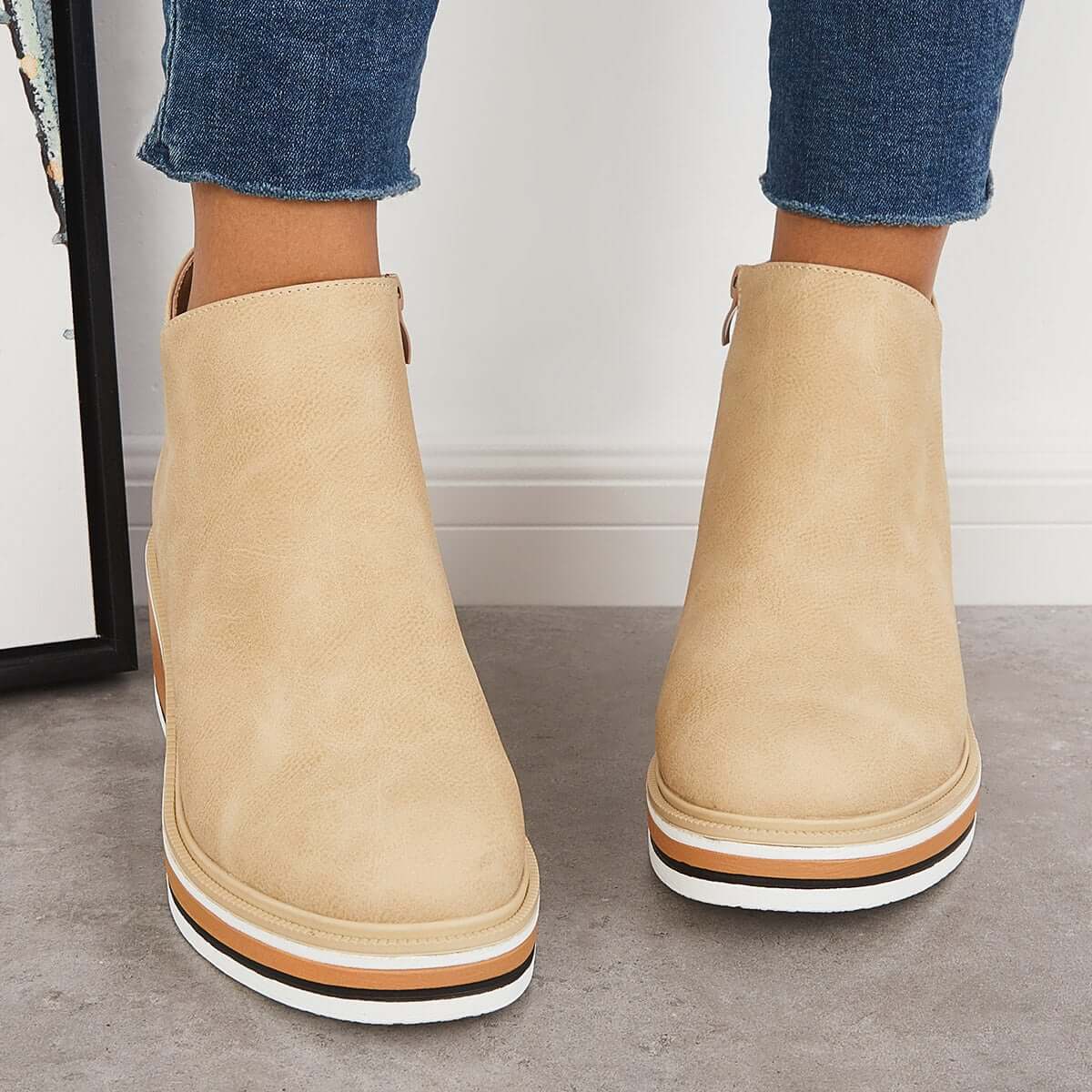 Women's Platform Wedge Ankle Boots