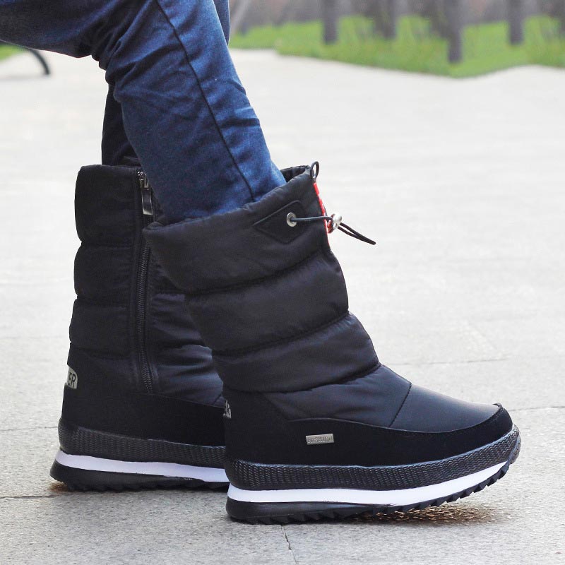 Women's Puffer Mid Calf Winter Boots in Black
