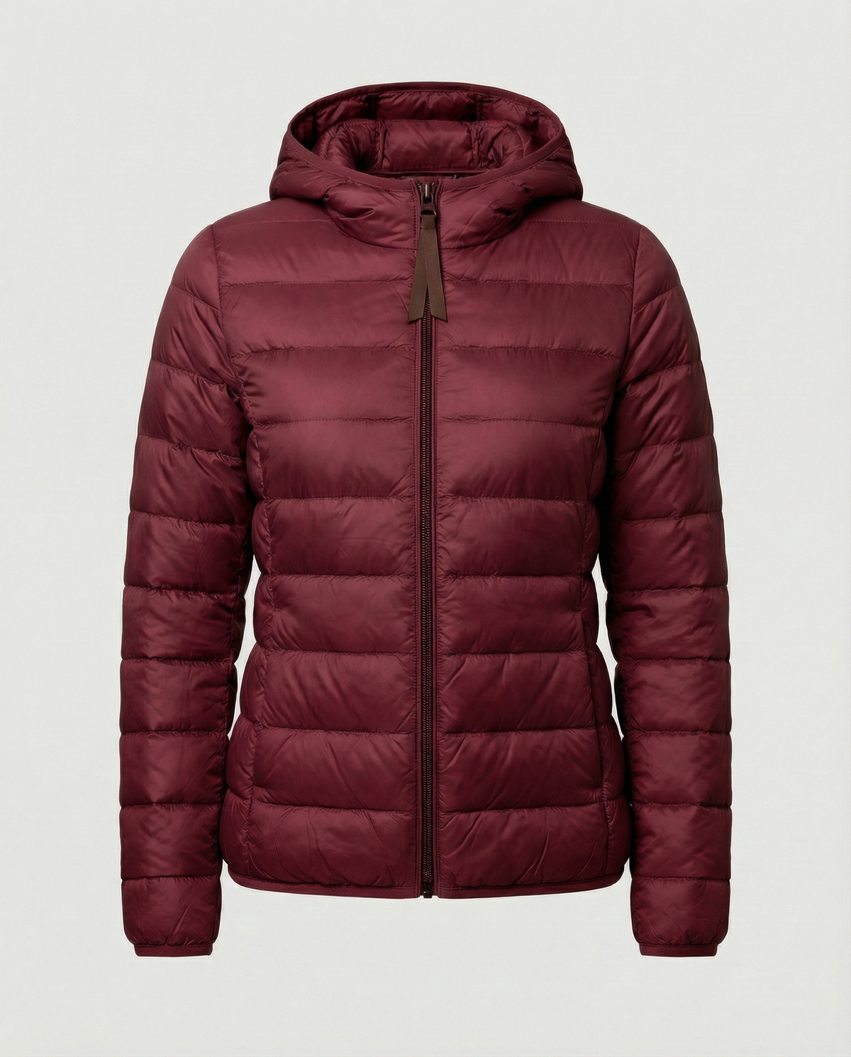 Women's Quilted Down Jacket in Burgundy