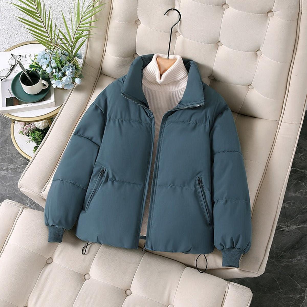Women's Quilted Puffer Jacket in Blue