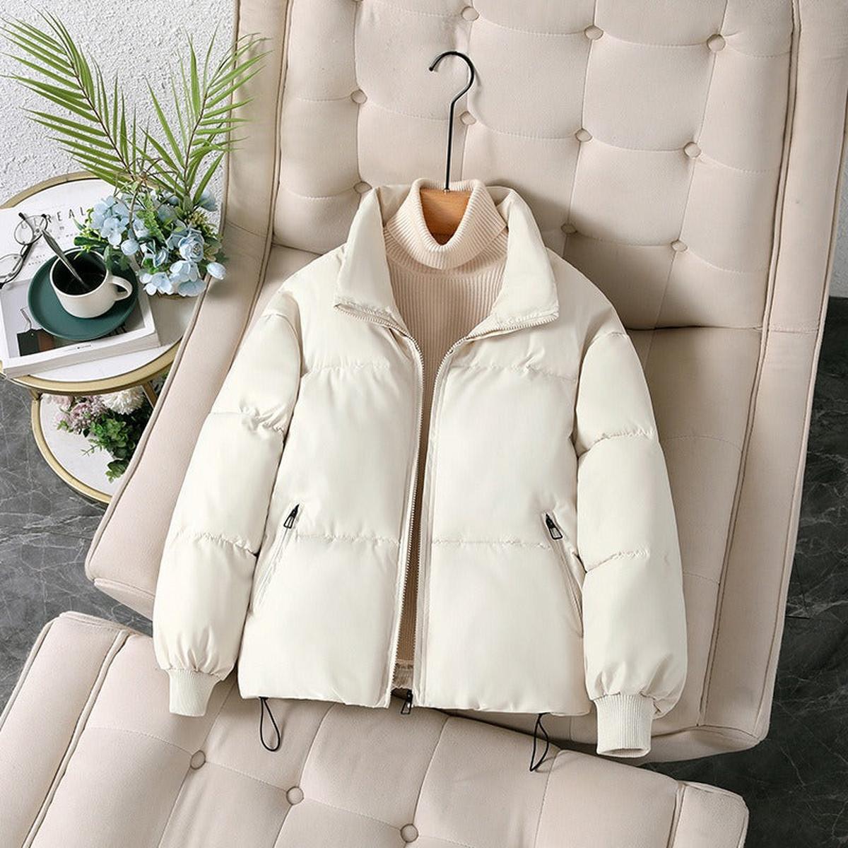 Women's Quilted Puffer Jacket in White