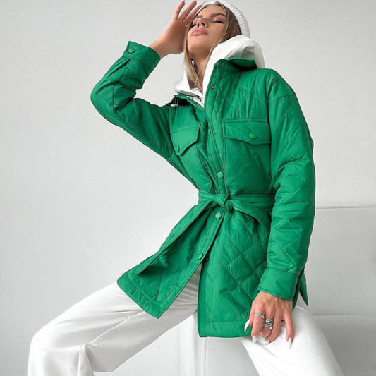 Women's Quilted Shacket Winter Jacket