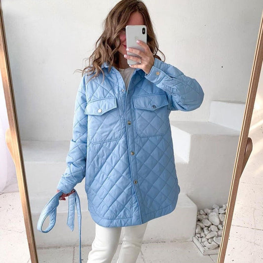 Women's Quilted Shacket Winter Jacket