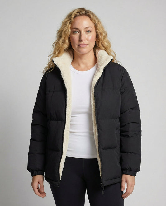 Women's Reversible Down Jacket in Black