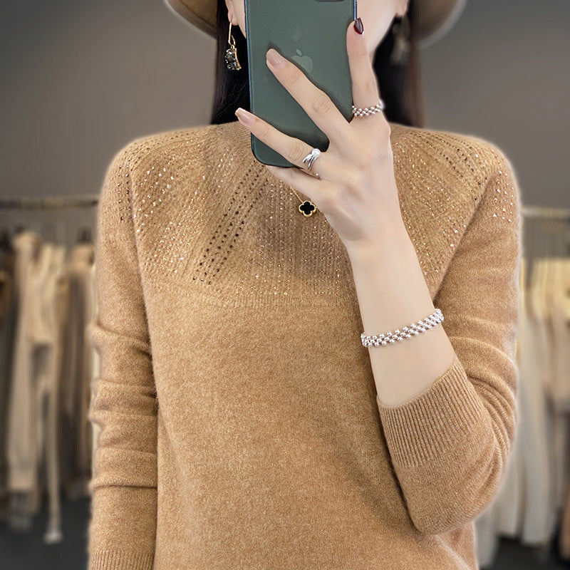 Women's Sequin Trim Knit Sweater