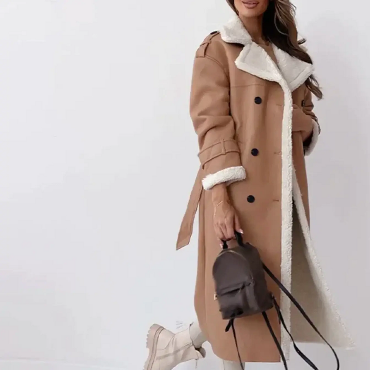 Women's Shearling Lined Trench Coat