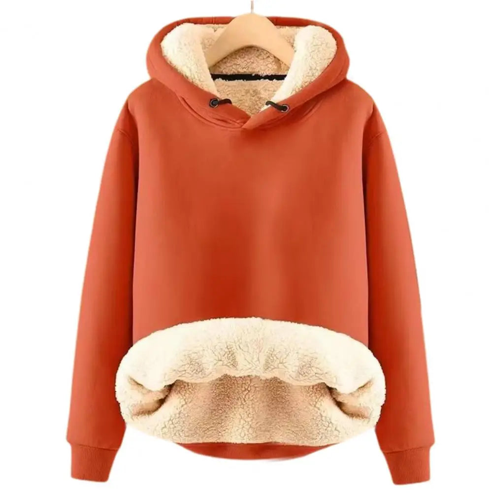 Women's Sherpa Trim Hoodie in Rust