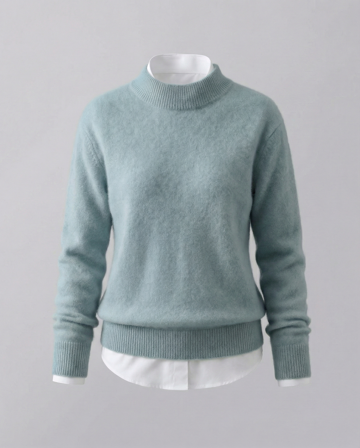 Women's Soft Crew Neck Sweater in Sage Green