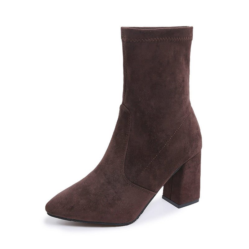 Women's Stretch Ankle Boots in Brown