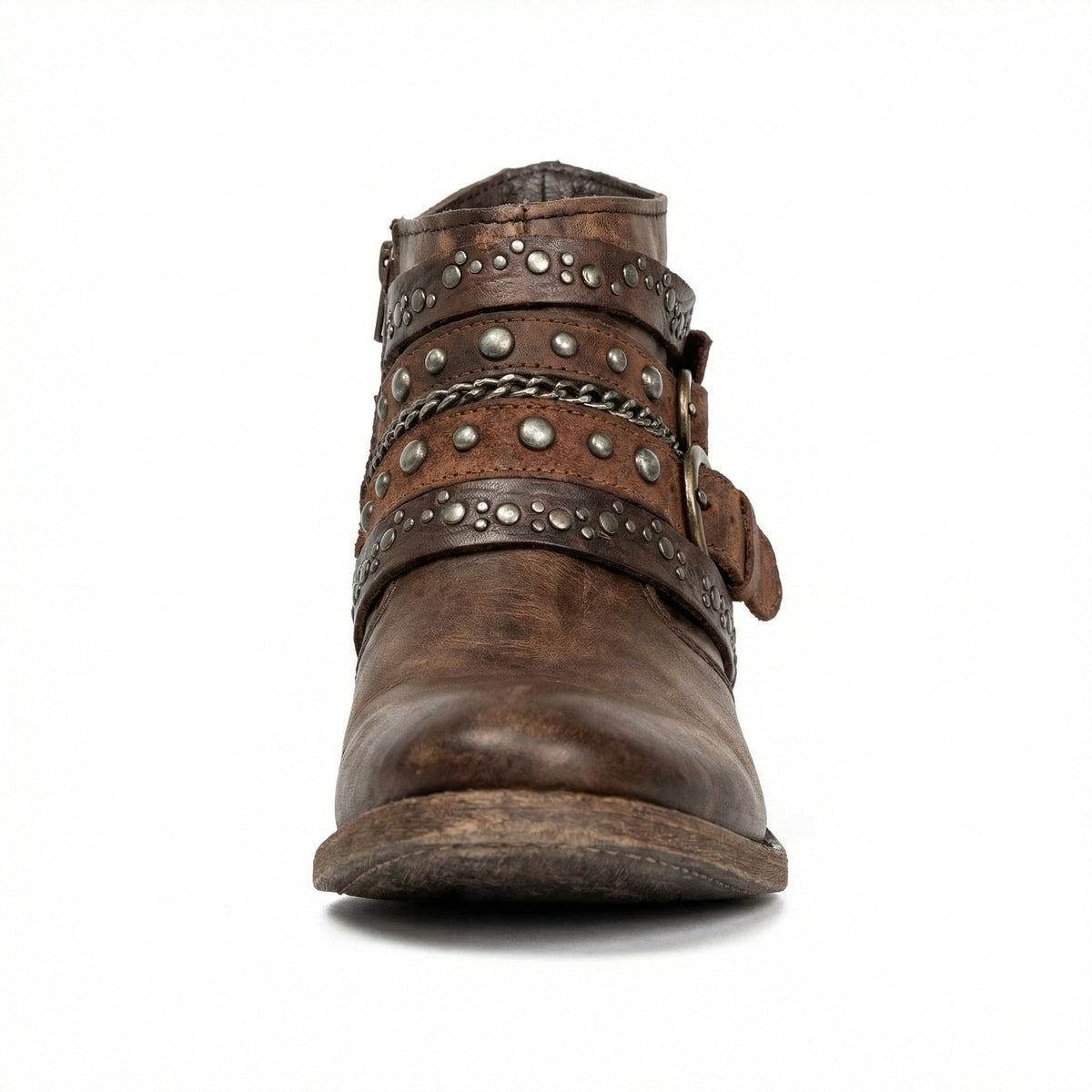 Women's Studded Buckle Ankle Boots