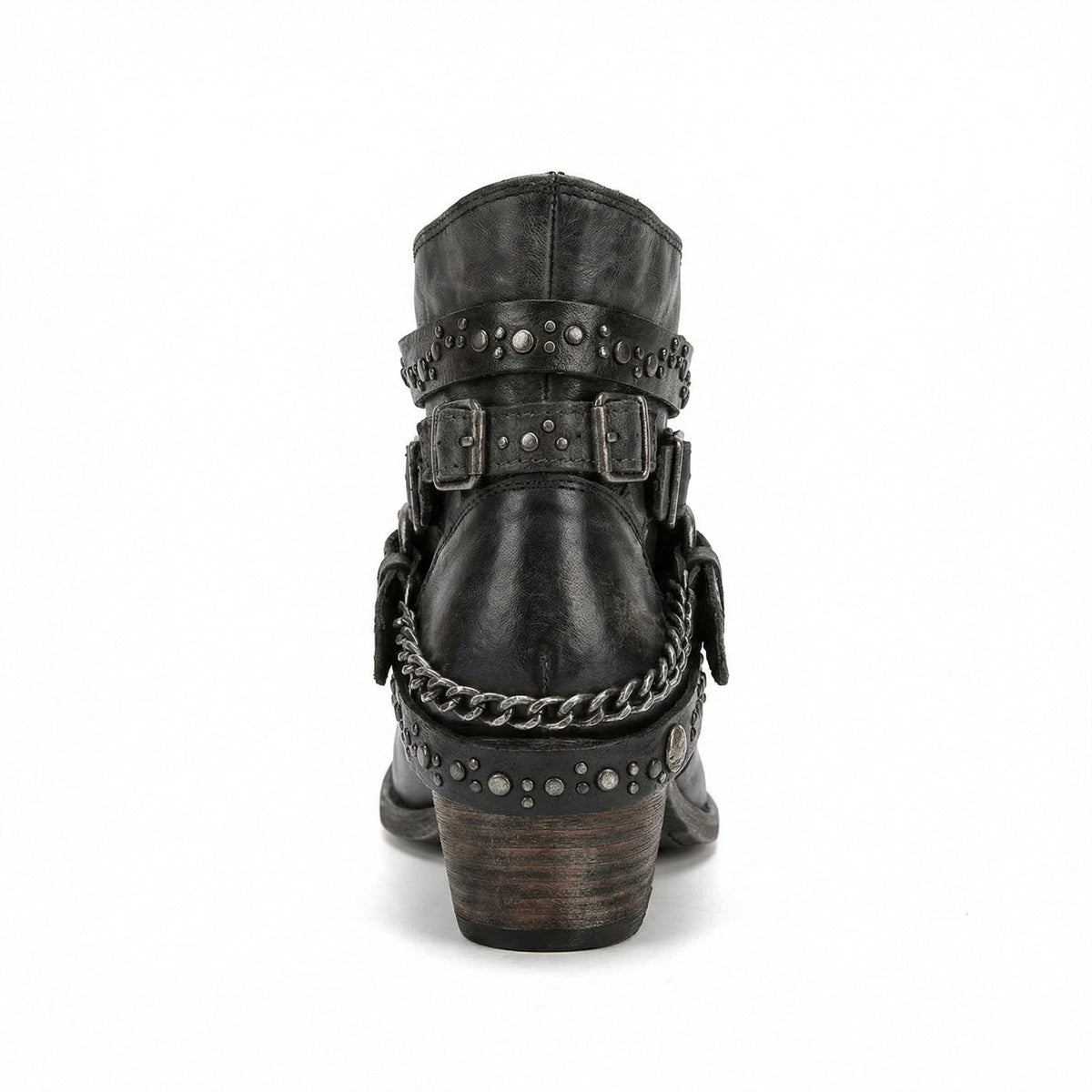 Women's Studded Buckle Ankle Boots