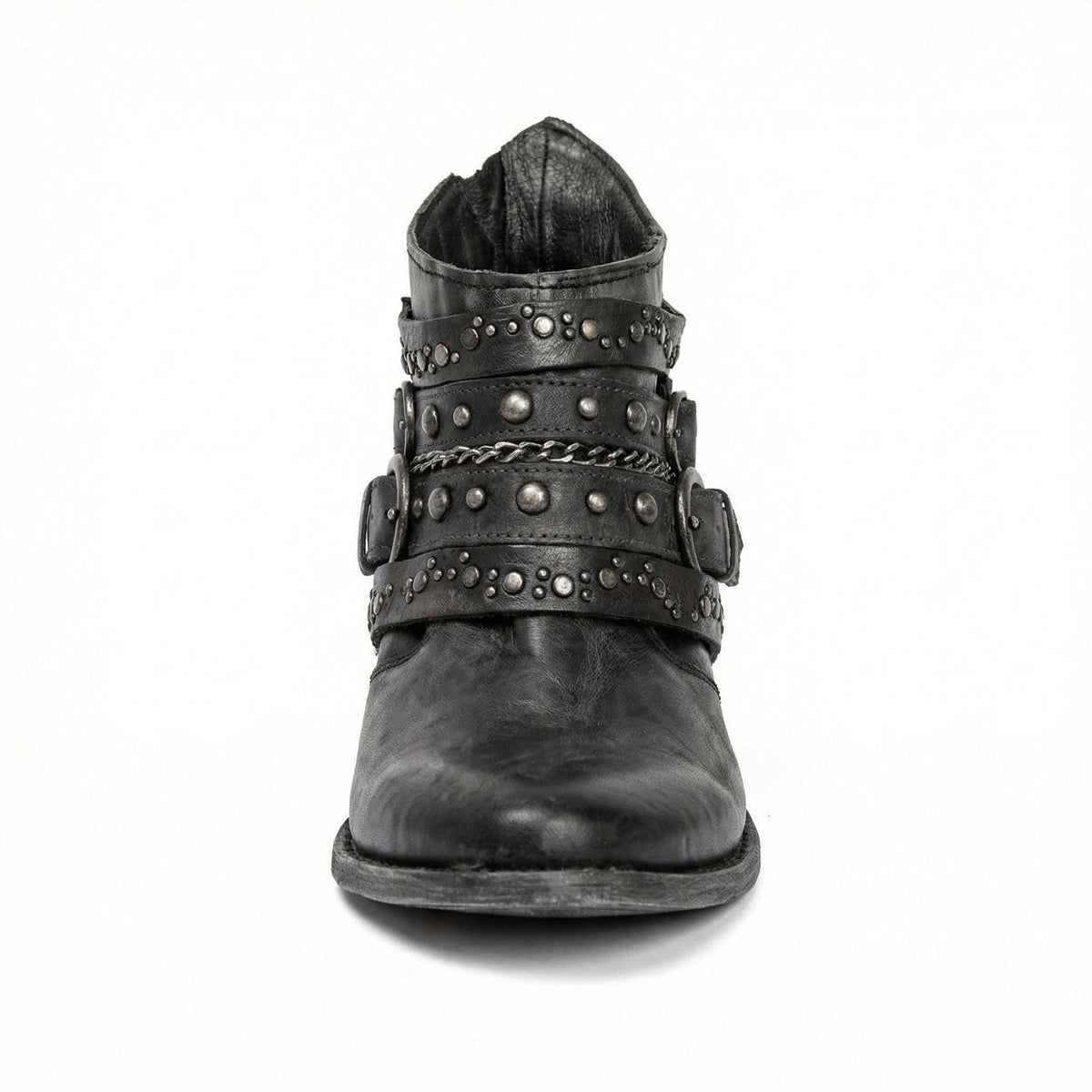 Women's Studded Buckle Ankle Boots