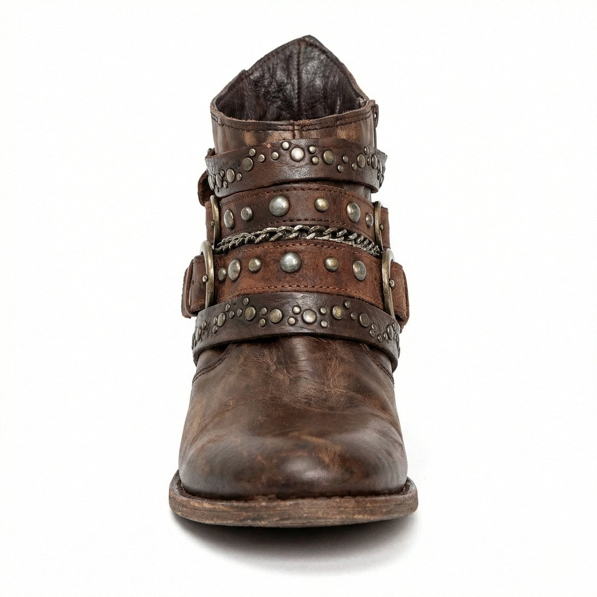Women's Studded Buckle Ankle Boots
