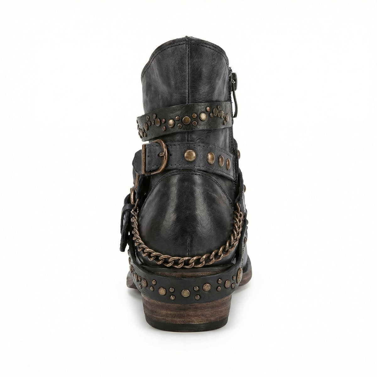 Women's Studded Buckle Ankle Boots
