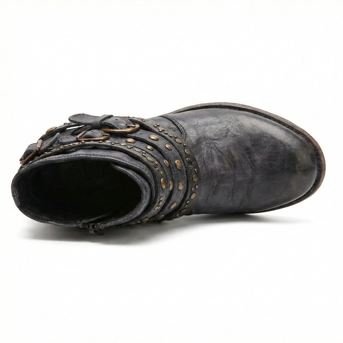 Women's Studded Buckle Ankle Boots