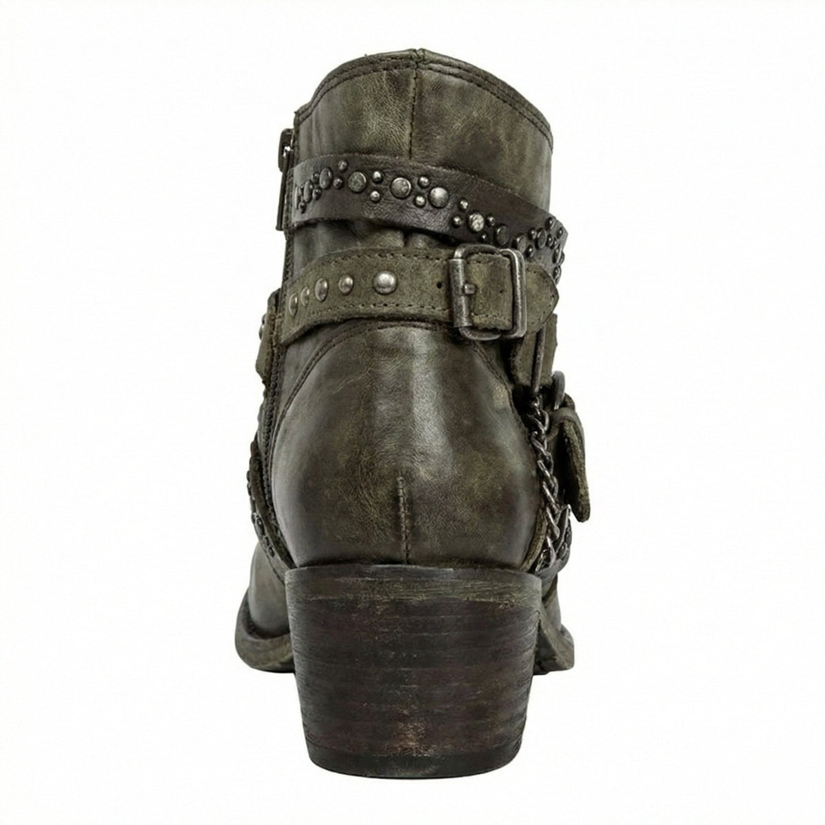 Women's Studded Buckle Ankle Boots