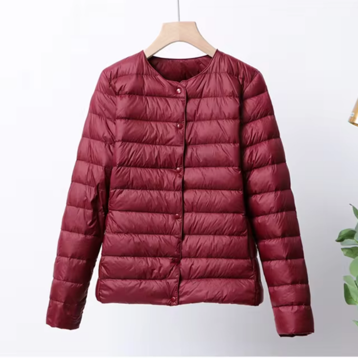 Women's Ultralight Down Jacket in Wine Red
