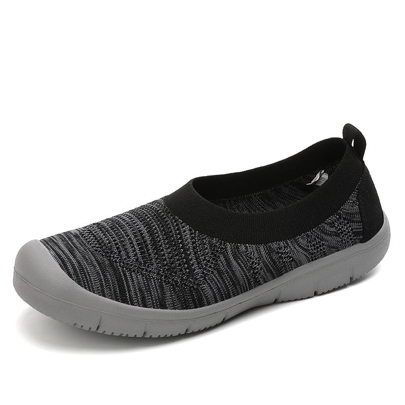 Elastic knit slip-on slides