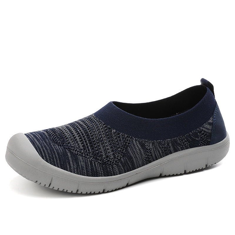 Elastic knit slip-on slides
